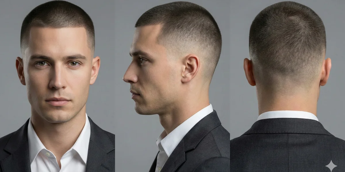 Gentleman's Buzz with Fade - Multi-angle view
