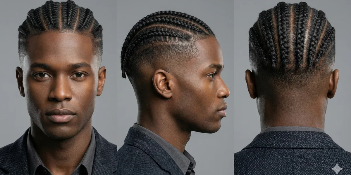 High Taper with Braids - Multi-angle view